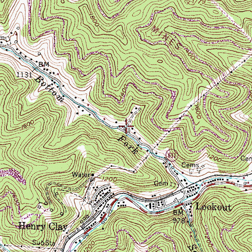 Topographic Map of Coal Fork Branch, KY