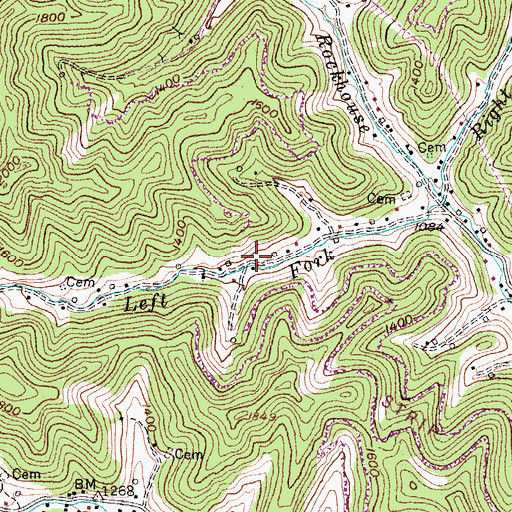 Topographic Map of Deadening Fork, KY