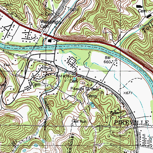 Topographic Map of Deskins Hollow, KY