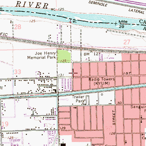 Topographic Map of Latino Americano Park, AZ