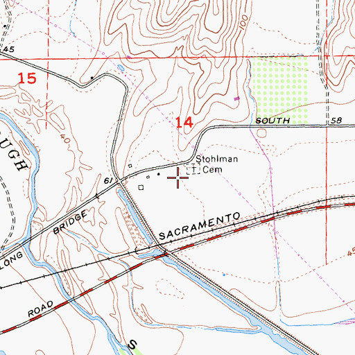 Topographic Map of Stohlman Cemetery, CA