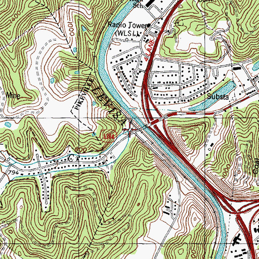 Topographic Map of Ivy Creek, KY