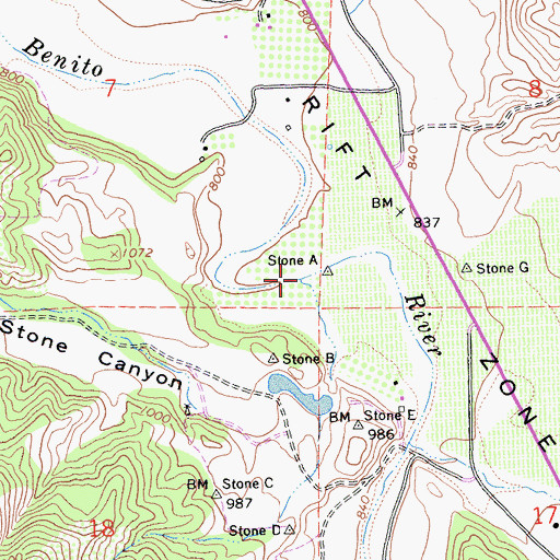 Topographic Map of Stone Canyon, CA