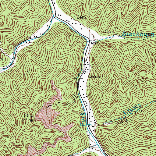 Topographic Map of Mill Hollow, KY
