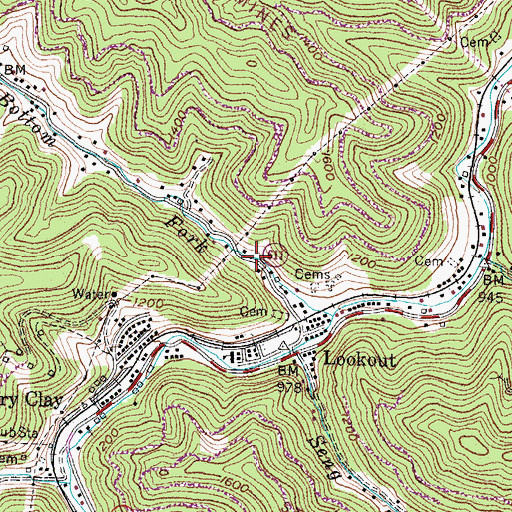 Topographic Map of Nance Branch, KY