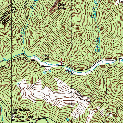 Topographic Map of Old House Hollow, KY
