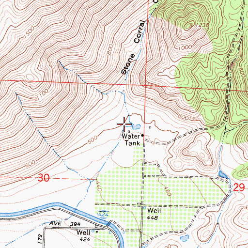 Topographic Map of Stone Corral Canyon, CA