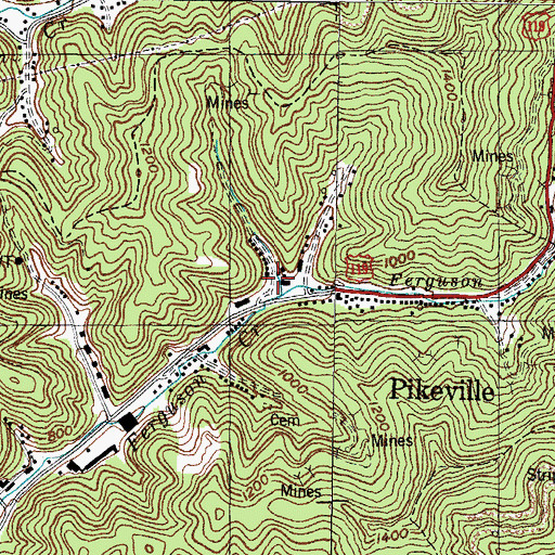 Topographic Map of Powderhouse Hollow, KY