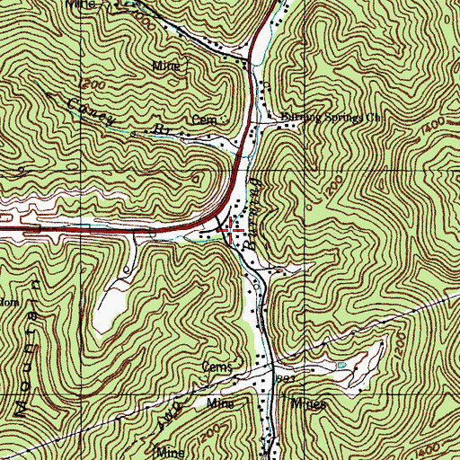 Topographic Map of Road Fork, KY