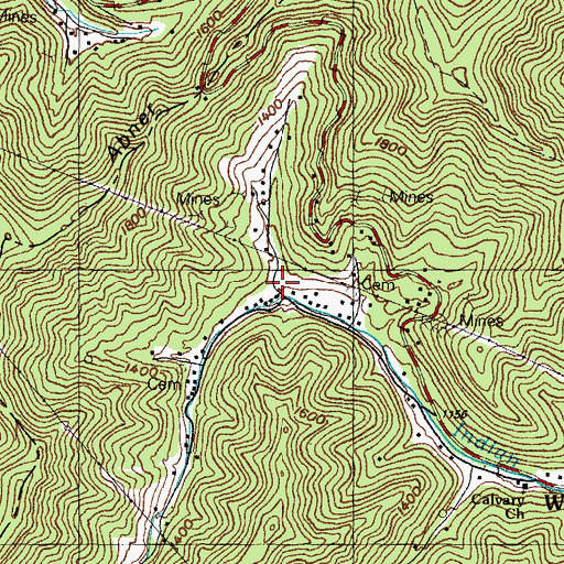 Topographic Map of Sow Hollow, KY