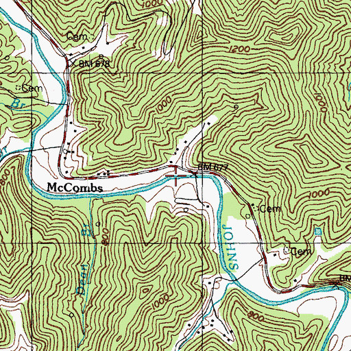 Topographic Map of Spears Branch, KY