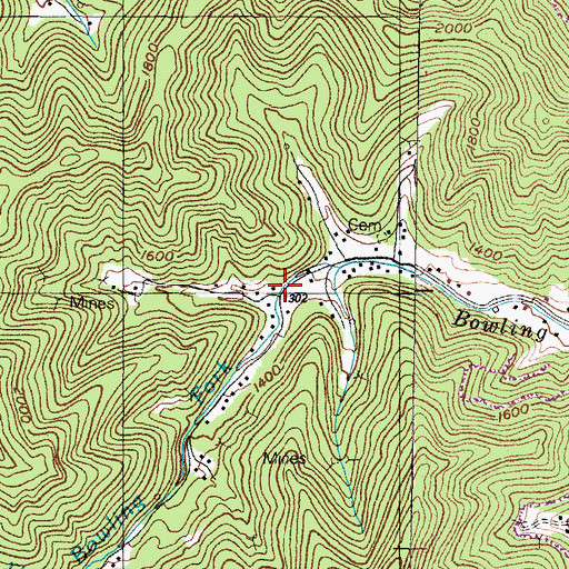 Topographic Map of Sycamore Fork, KY