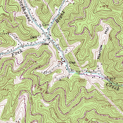 Topographic Map of Uppertwin Hollow, KY