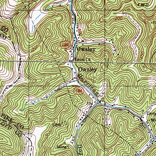 Topographic Map of Wager Fork, KY