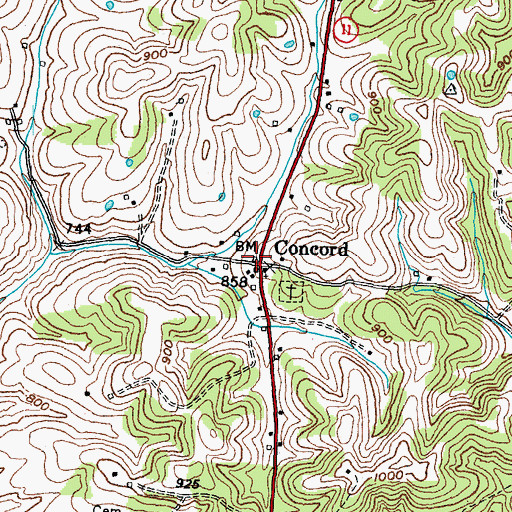 Topographic Map of Balm Post Office (historical), KY