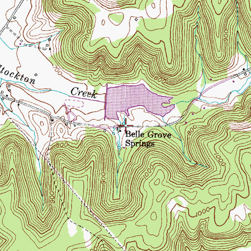 Topographic Map of Belle Grove Spring Resort (historical), KY