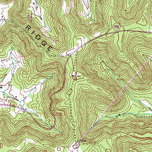 Topographic Map of Carpenters Store (historical), KY