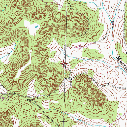Topographic Map of Chalybeate Spring, KY