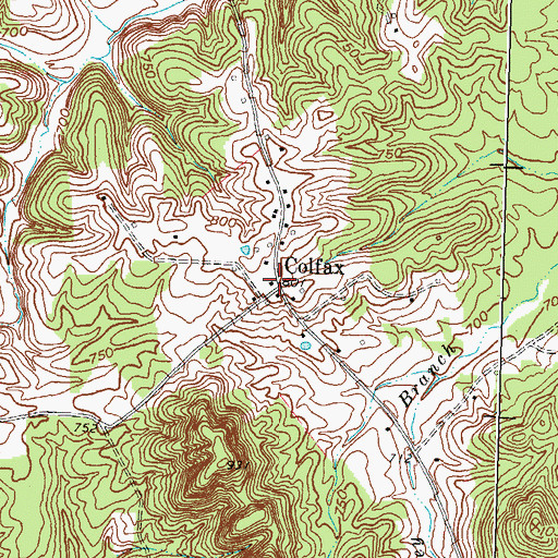 Topographic Map of Colfax Post Office (historical), KY