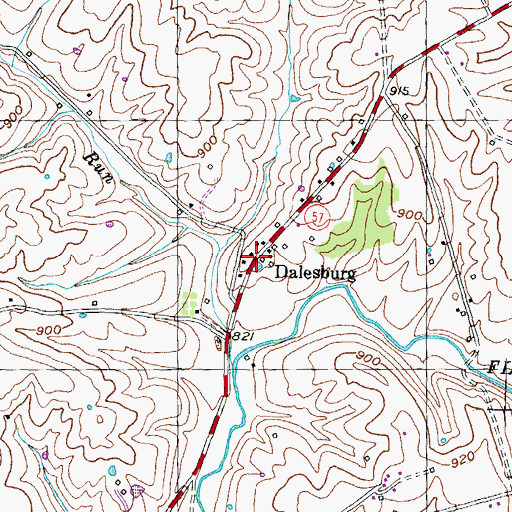 Topographic Map of Dalesburg Post Office (historical), KY