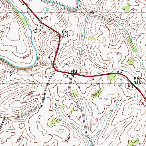 Topographic Map of Double D Trestle, KY