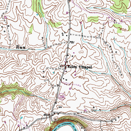 Topographic Map of Eden Chapel School (historical), KY