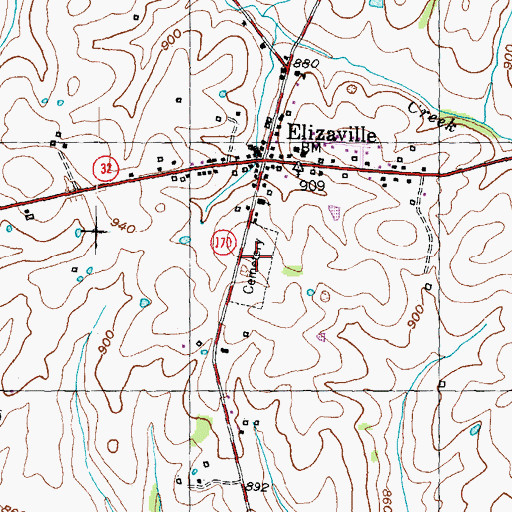 Topographic Map of Elizaville Cemetery, KY