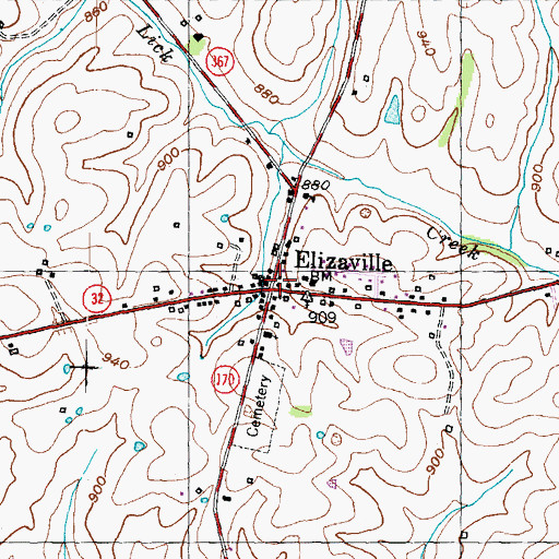 Topographic Map of Elizaville Post Office (historical), KY
