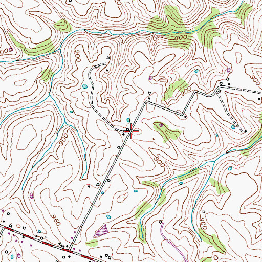 Topographic Map of Evans Mills, KY