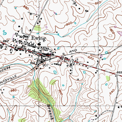 Topographic Map of Ewing Fairgrounds, KY