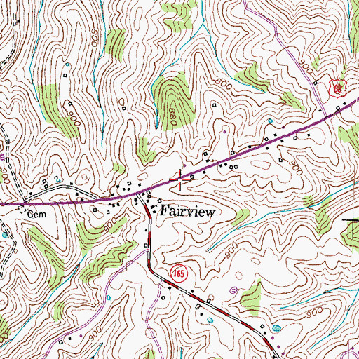Topographic Map of Fairview School (historical), KY