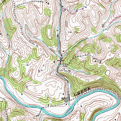 Topographic Map of Hoovers Run, KY