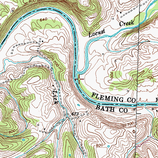 Topographic Map of Licking River Ford, KY