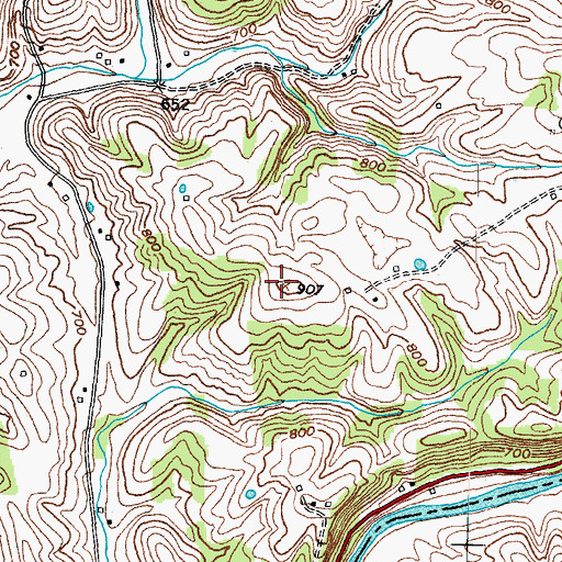 Topographic Map of Locust School (historical), KY