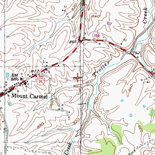 Topographic Map of Long Knob School (historical), KY