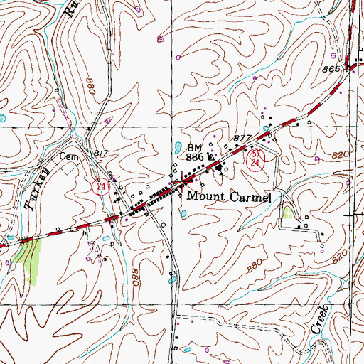 Topographic Map of Mount Carmel Post Office (historical), KY
