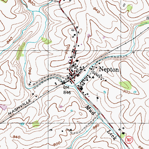 Topographic Map of Nepton Post Office (historical), KY
