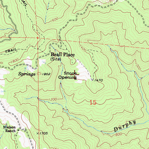 Topographic Map of Stone Opening, CA