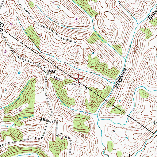 Topographic Map of Oakwood Church, KY