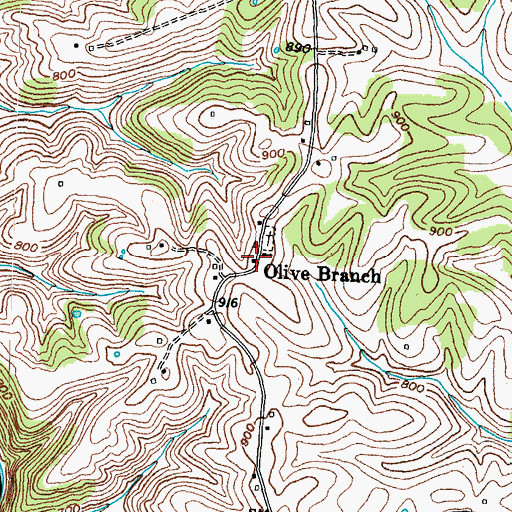 Topographic Map of Olive Branch School (historical), KY