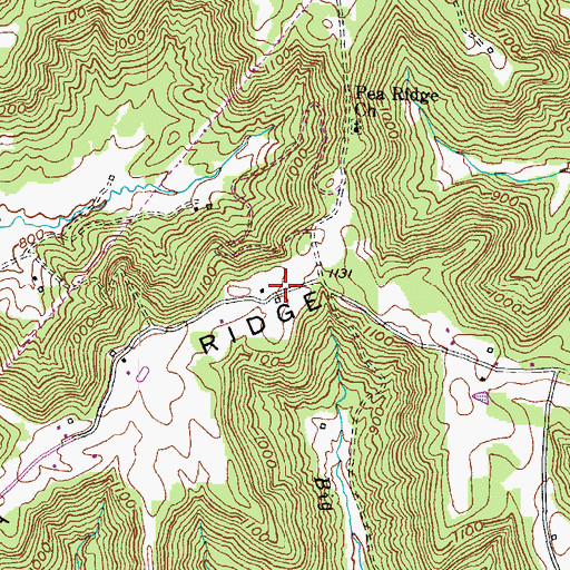Topographic Map of Pea Ridge School (historical), KY