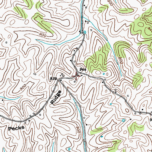 Topographic Map of Pecks Ridge Post Office (historical), KY