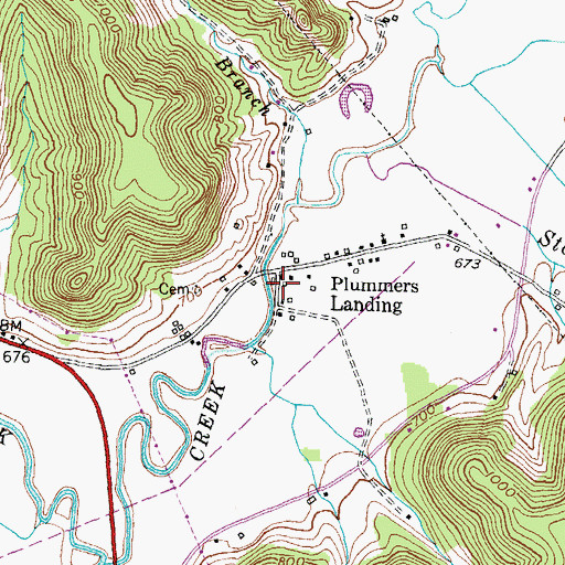Topographic Map of Plummers Landing School (historical), KY