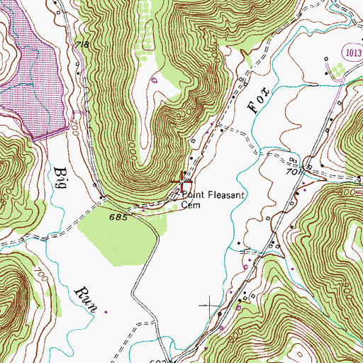 Topographic Map of Point Pleasant Church (historical), KY