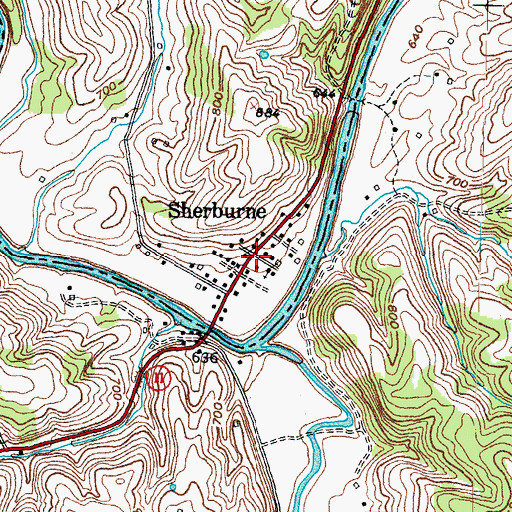 Topographic Map of Sherburne Milles Post Office (historical), KY