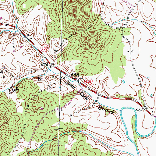 Topographic Map of Stone Lick School (historical), KY