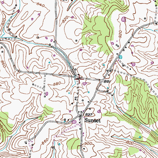 Topographic Map of Sunset School (historical), KY