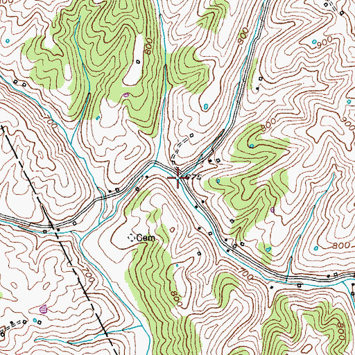 Topographic Map of Tabor Branch, KY