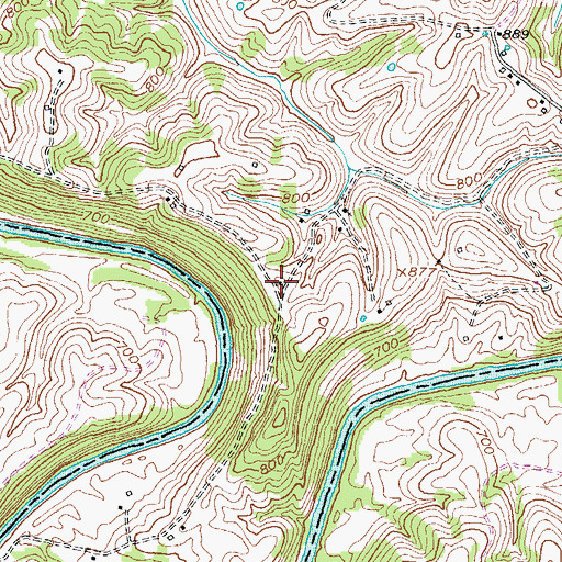 Topographic Map of Tea Run Church, KY