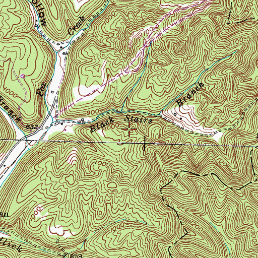 Topographic Map of The Black Stairs, KY